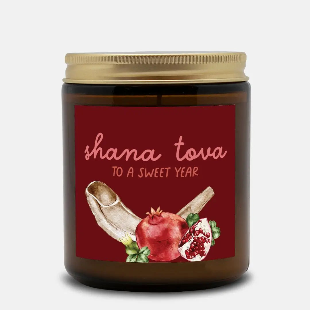 Rosh Hashanah Ceramic Candle - Cinnamon Chai Scent