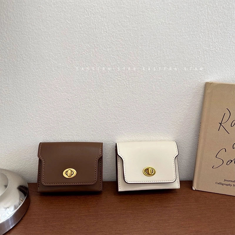 3 Pieces Women's Solid Color Pu Leather Flip Cover Wallets