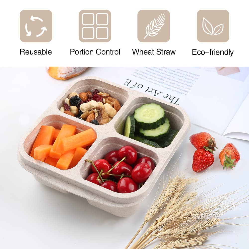 4 Pack Snack Containers. 4 Compartment Snack Box