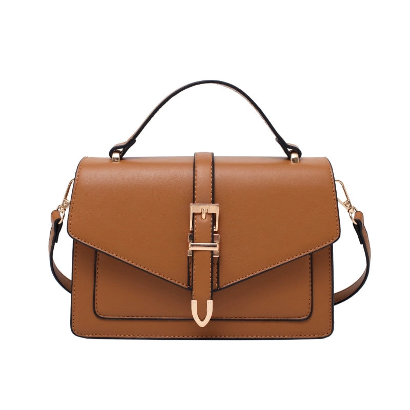 Women's Small Pu Leather Solid Color Classic Style Flip Cover Crossbody Bag