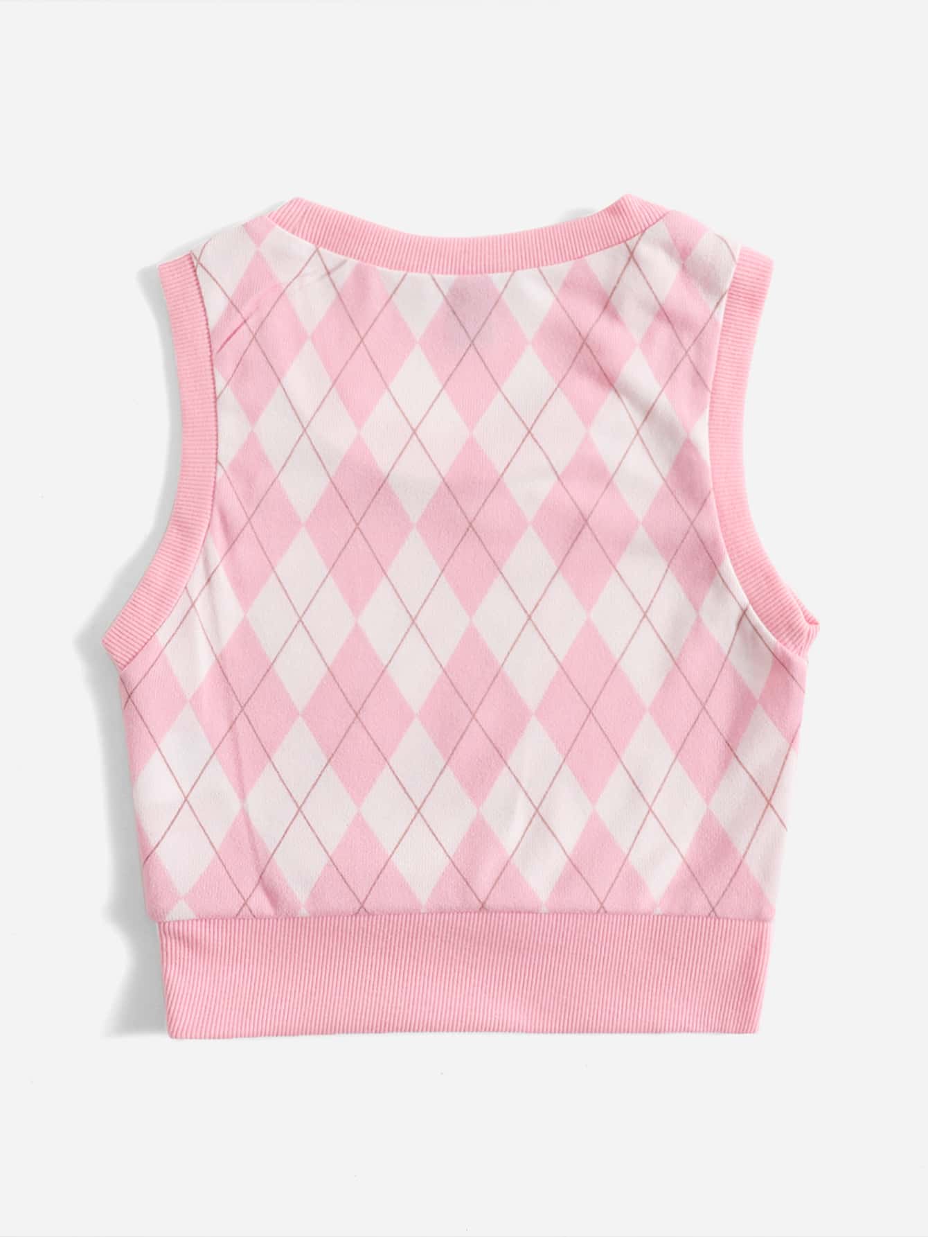 Qutie Argyle Print Tank Top