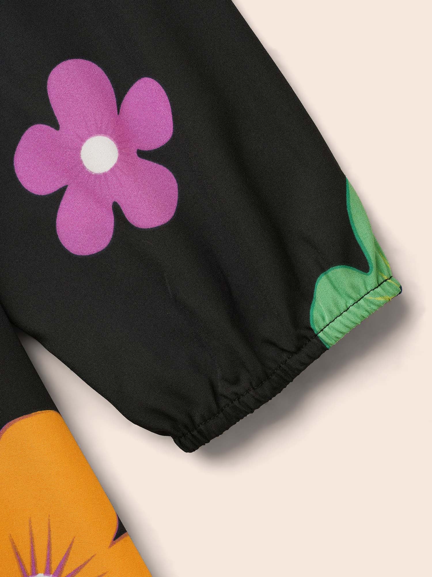 Colored Floral Tie Knot Midi Dress