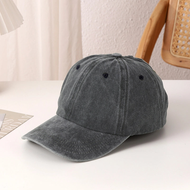 Unisex Casual Vintage Style Minimalist Solid Color Curved Eaves Baseball Cap