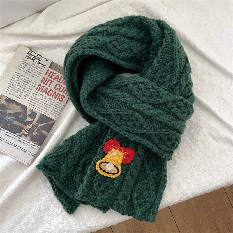 Women's Cute Sweet Christmas Tree Yarn Scarf