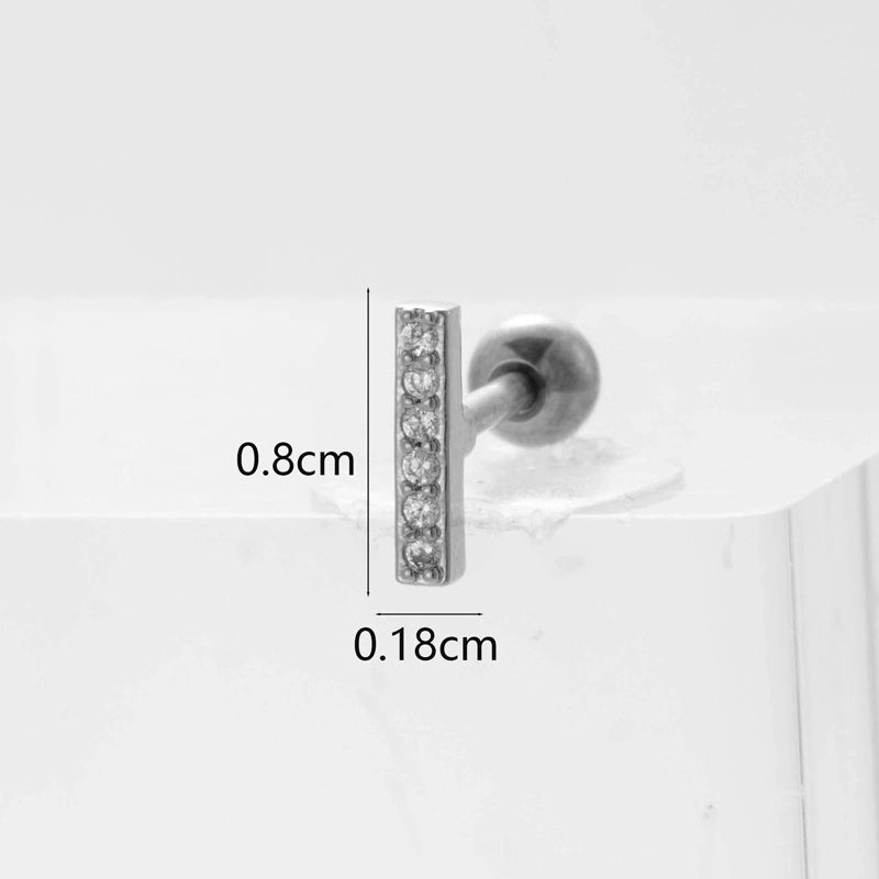 Ear Cartilage Rings & Studs Flower 316L Stainless Steel  Copper Inlaid Zircon