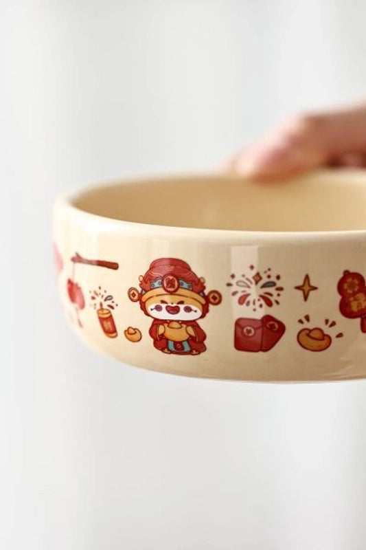 Cat Bowl Ceramic Protection Cervical Spine Drinking Bowl Pet Supplies Cute Slant Anti-overturning Dog Rice Bowl Cat Food Basin