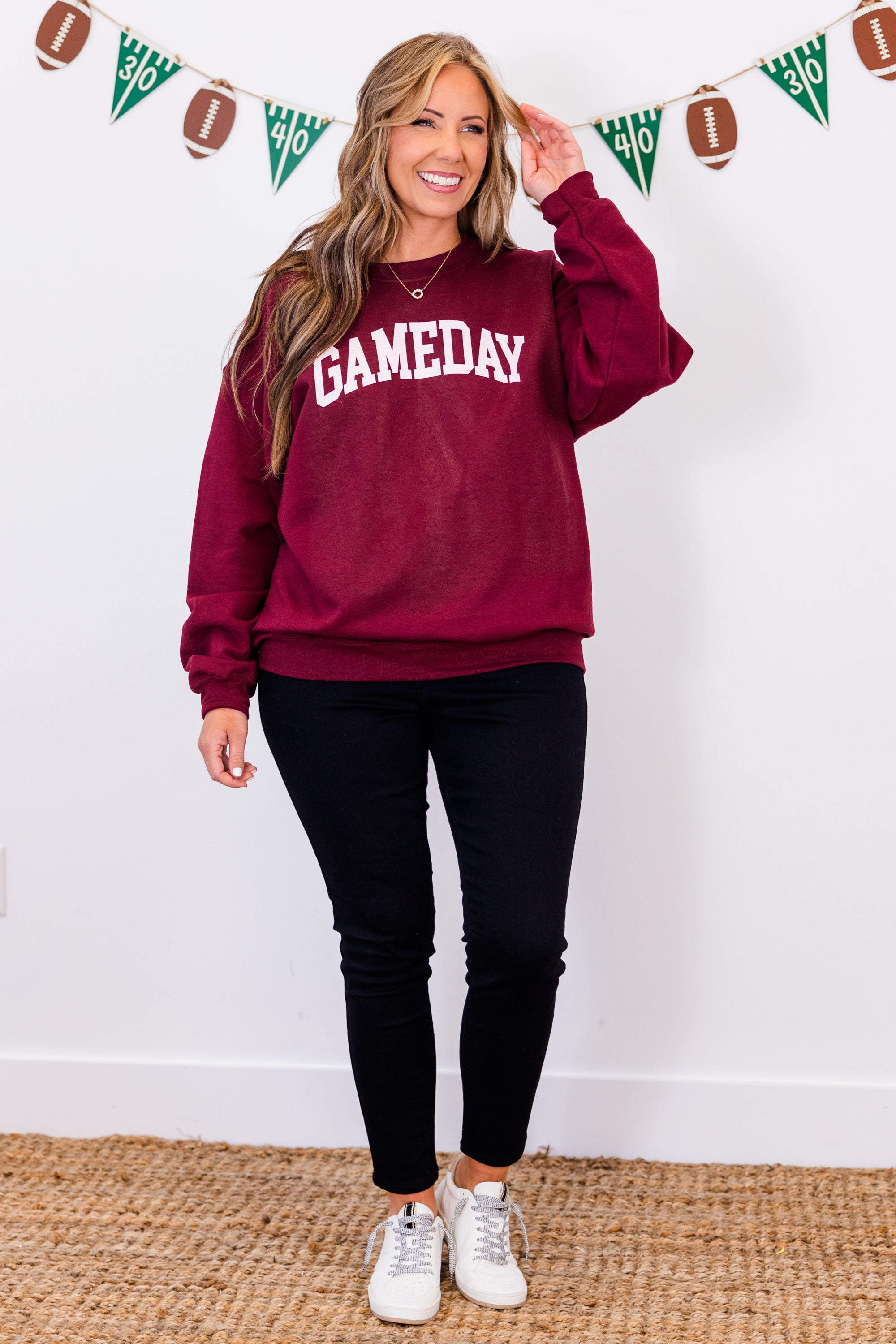 Meet Me At The Game Sweatshirt. Maroon