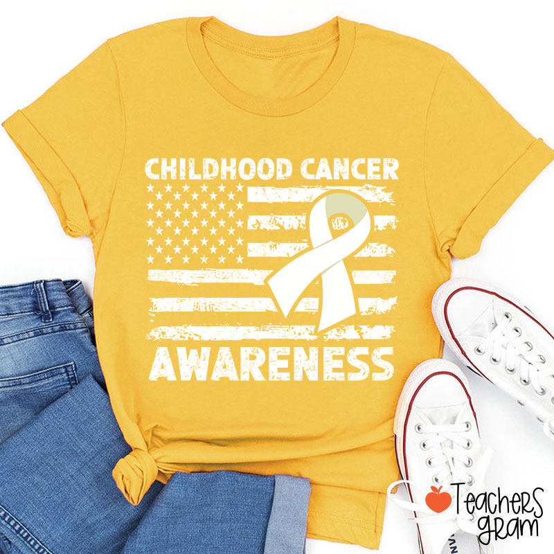 Childhood Cancer Awarenwss Teacher T-Shirt