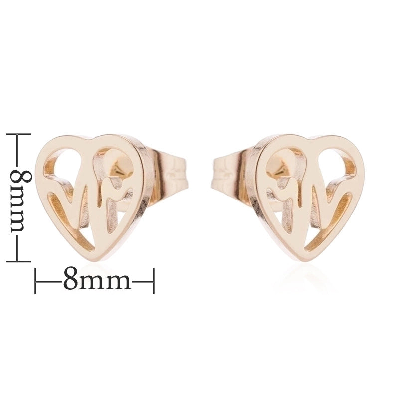 Minimalist  Geometric 304 Stainless Steel No Inlaid 18K Gold Plated Ear Studs
