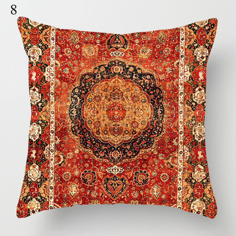 Ethnic Boho Mandala Print Linen Throw Pillow Case Sofa Cushion Cover Home Decor！