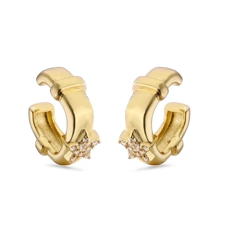 1 Pair Ig Style French Style Minimalist Leaves Twist Plating Inlay Copper Zircon 18k Gold Plated Ear Cuffs