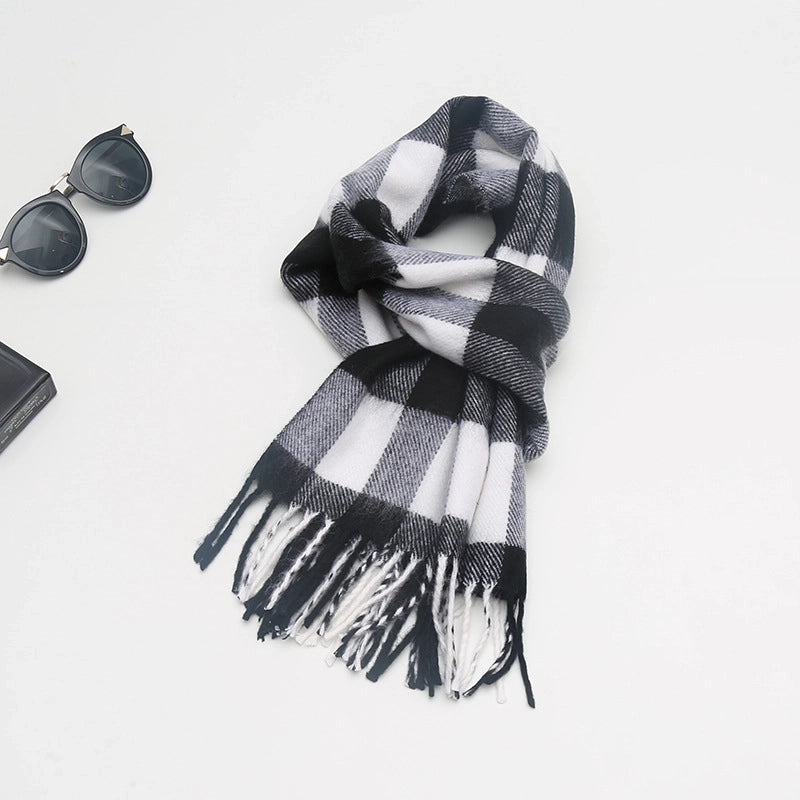 New Couple Plaid Scarf Parent-child Scarf Autumn And Winter Men's And Women's New Cashmere Plaid Color Matching Shawl