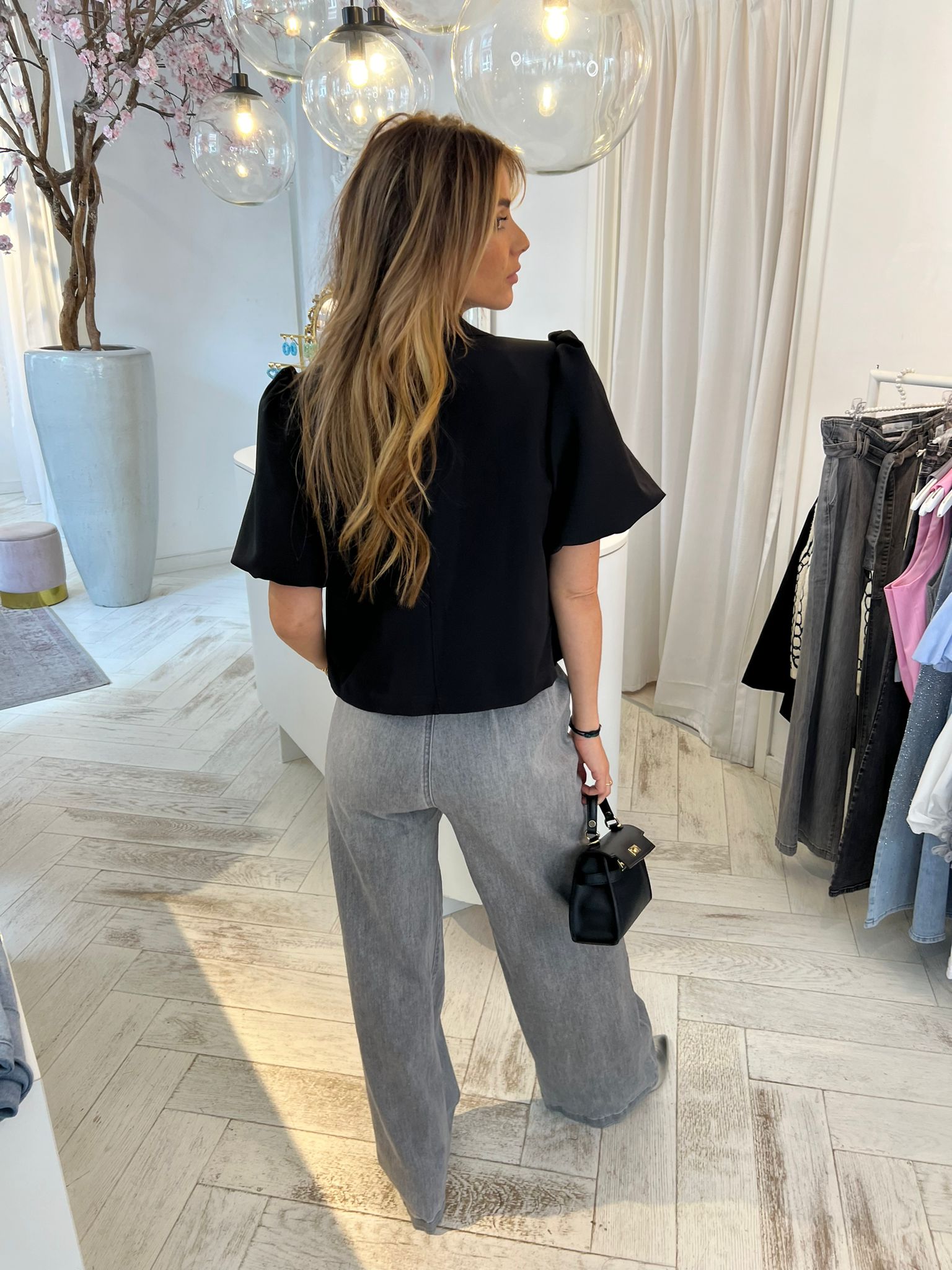 Kylie Short Sleeve Blazer Black