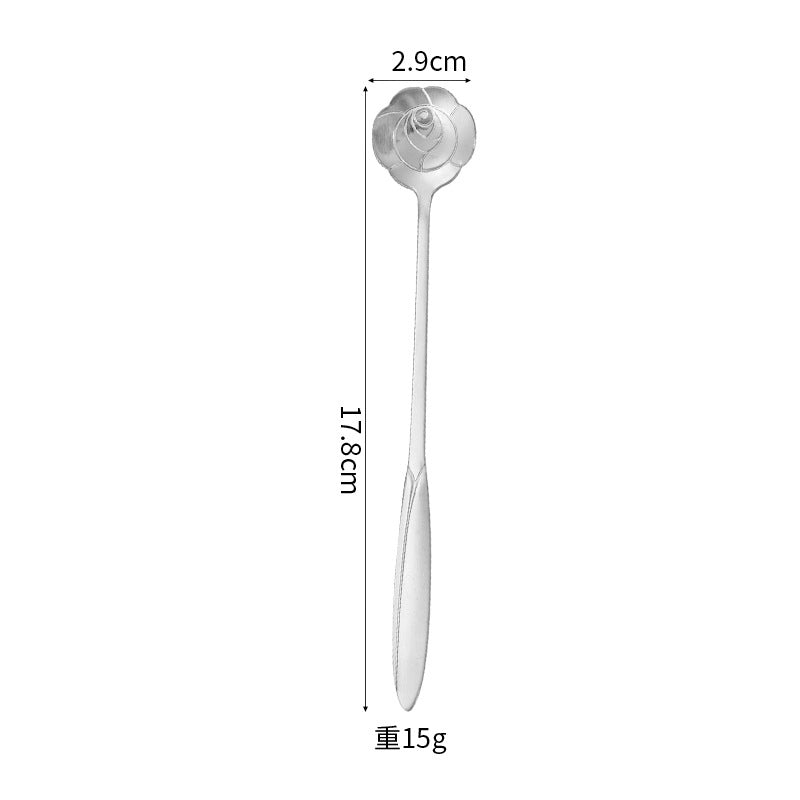 Casual Flower Stainless Steel Spoon 1 Piece