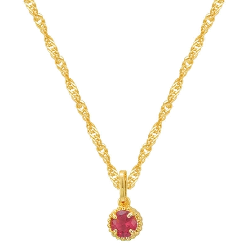 201 Stainless Steel 304 Stainless Steel Glass Gold Plated Elegant Minimalist Plating Inlay Round Birthstone Zircon Pendant Necklace
