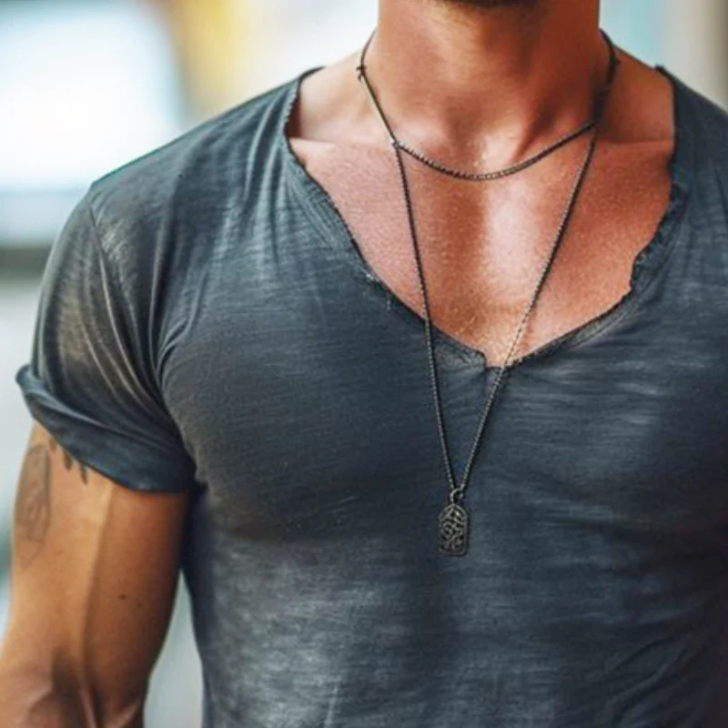 Men's Retro Casual Printed Round Neck Short Sleeve T-Shirt