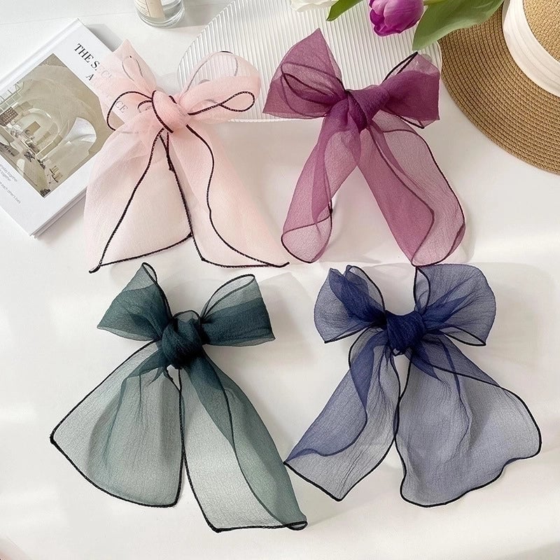 Women's Cute Sweet Solid Color Organza Silk Scarf
