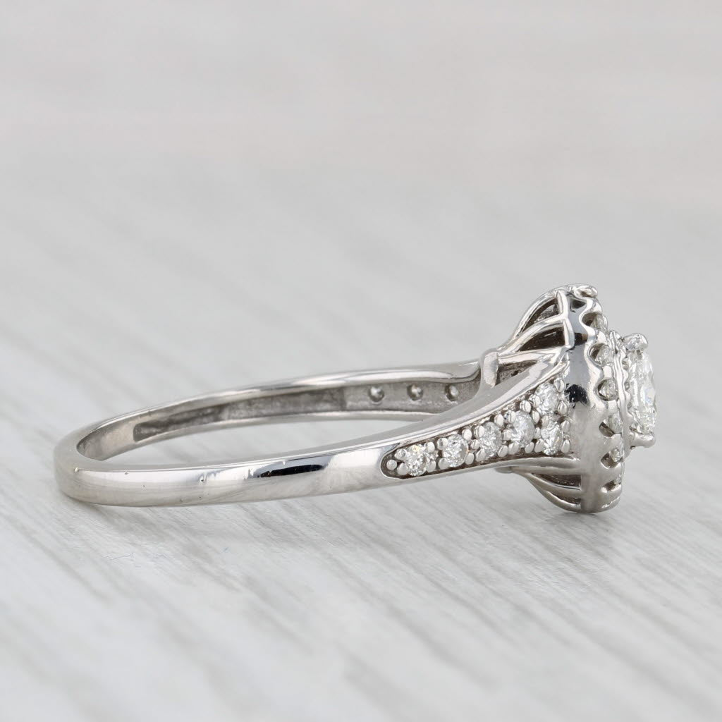 0.33ctw Diamond Marquise Halo Engagement Ring 14k White Gold Size 7