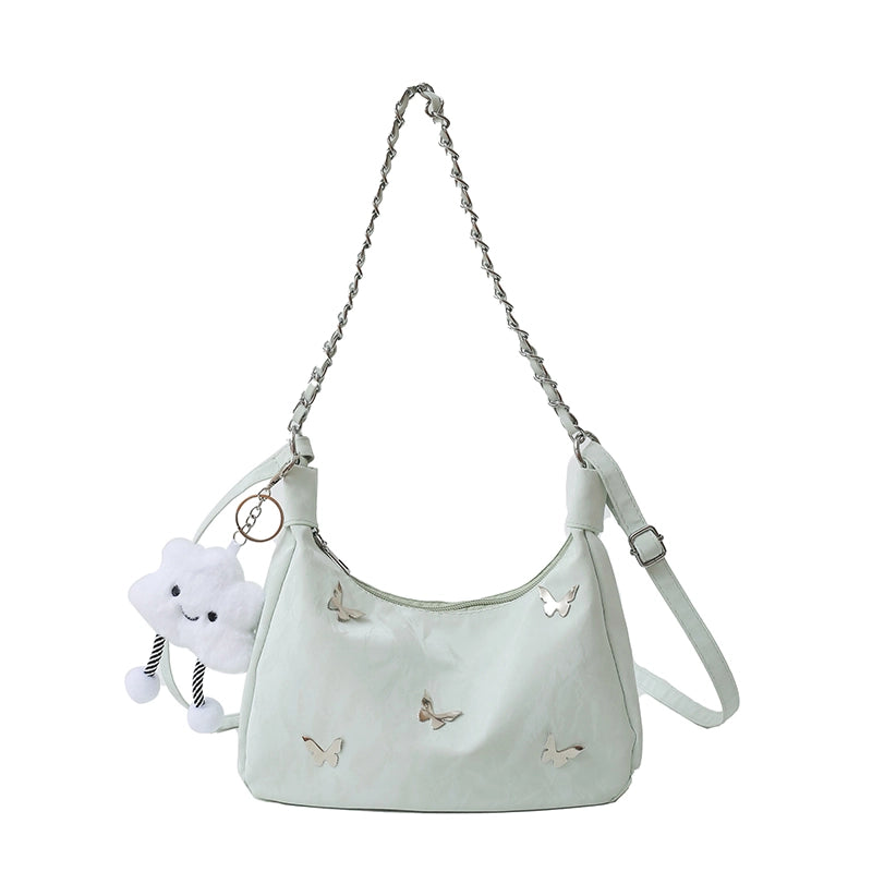 Women's Pu Leather Solid Color Streetwear Square Zipper Shoulder Bag Underarm Bag