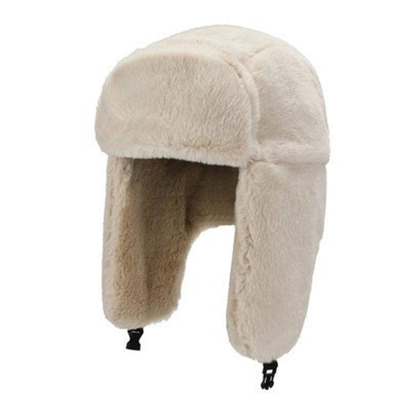 Winter Fleece-lined Men's And Women's Ear Protection Lei Feng Hat Rabbit Fur Windproof Cold-proof Fashion Outdoor Riding Lei Feng Hat