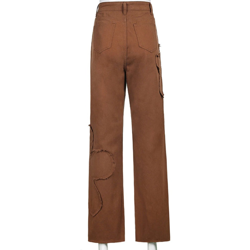 Patchwork Streetwear Baggy Jeans For Women