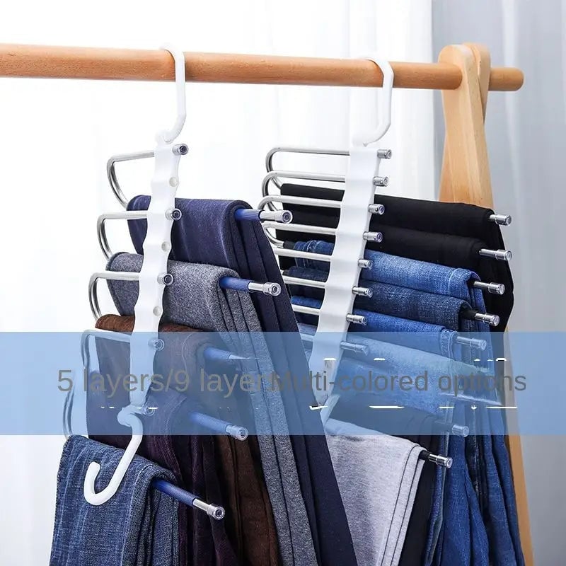 🔥 Space-Saving Solution: 🔥 Foldable Stainless Steel Pants Hanger