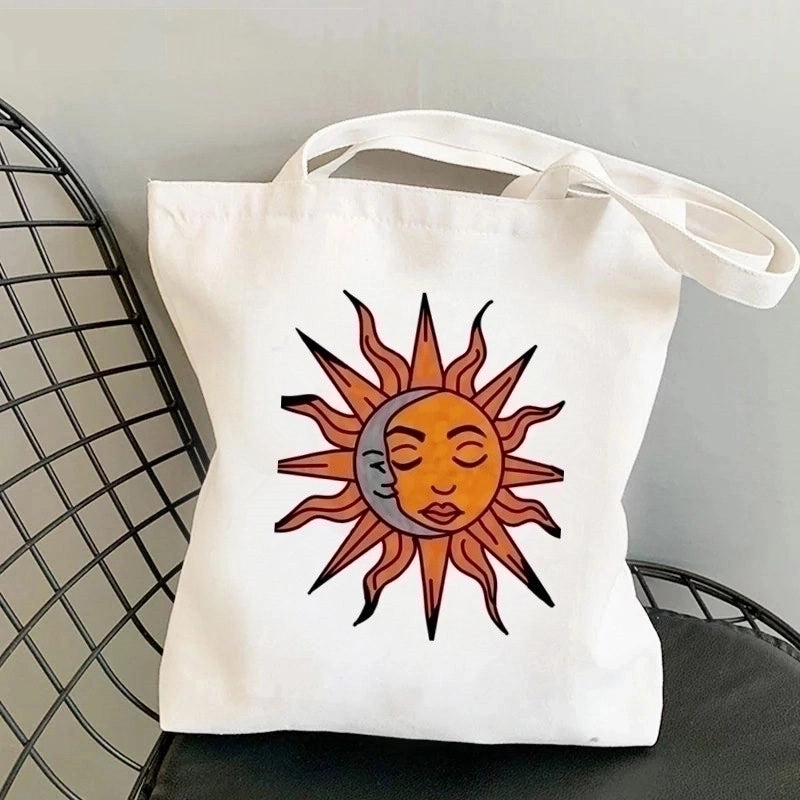 Women's Minimalist Sun Moon Shopping Bags