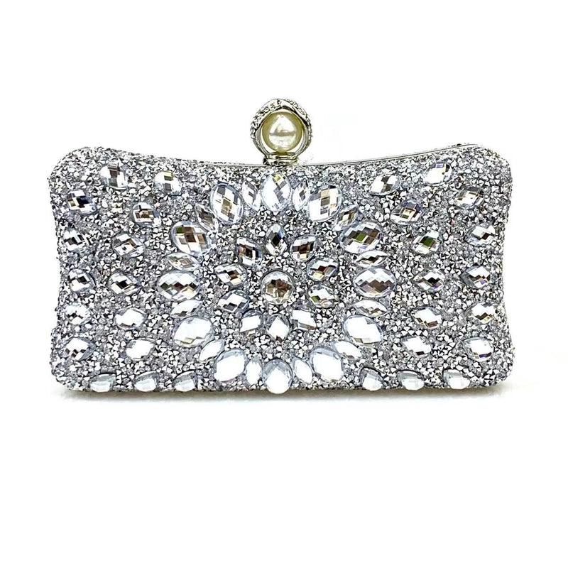 Green Pink Rose Red Arylic Water Droplets Pillow Shape Evening Bags