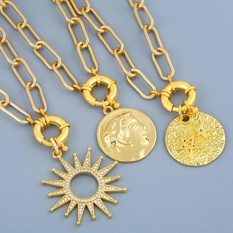 Copper Plating Geometric Copper Necklaces
