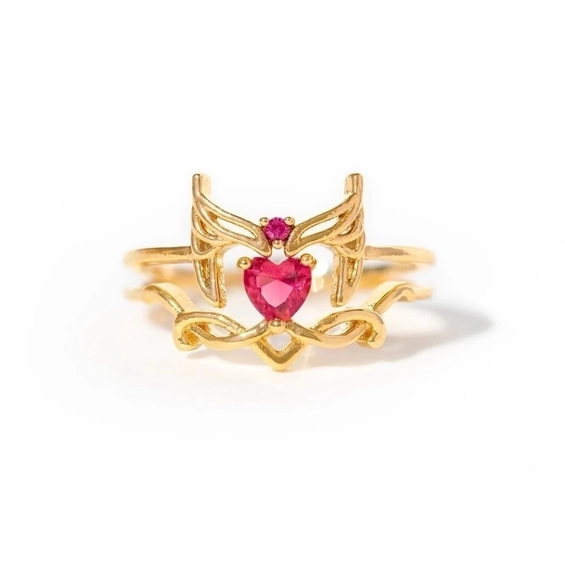 Copper 18K Gold Plated Inlay Geometric Zircon Open Rings