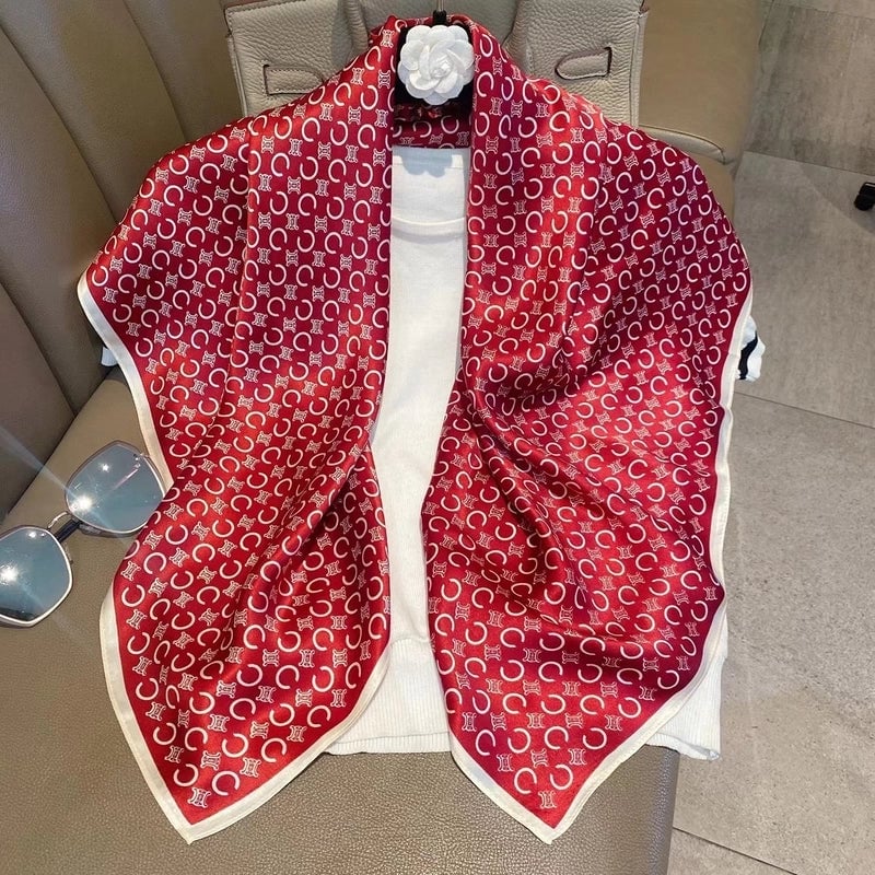 Women's Elegant Minimalist Printing Silk Printing Silk Scarf