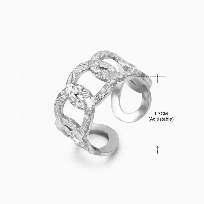 3 Pieces Basic Classic Style Geometric Leaf Stainless Steel Plating Open Rings