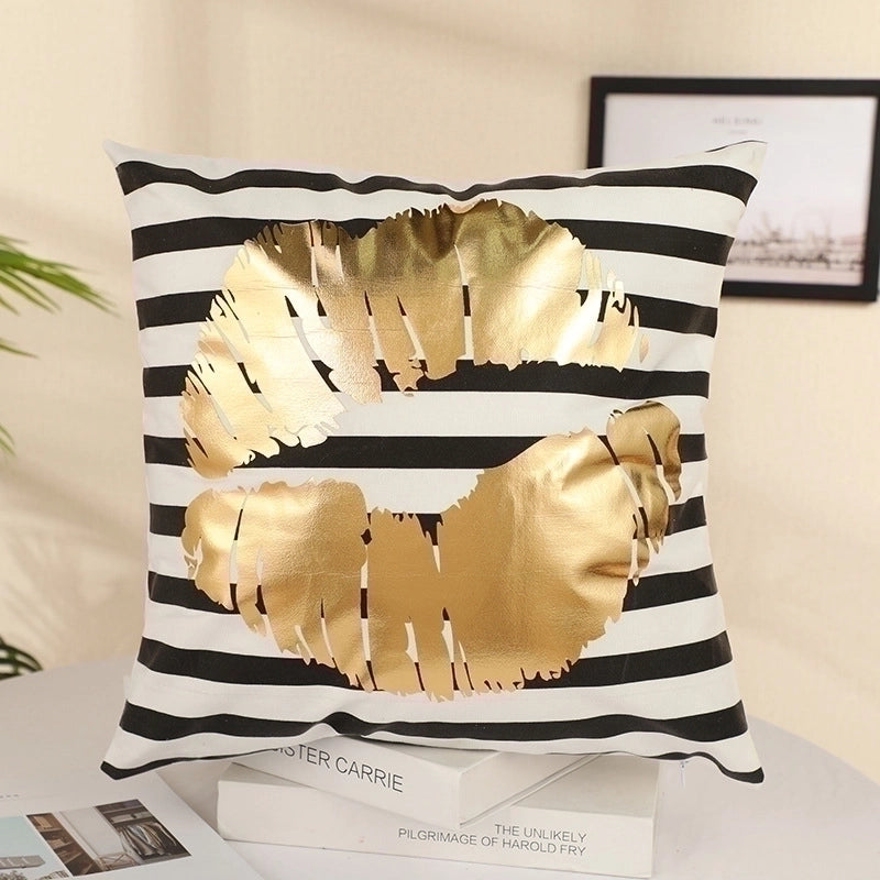 Classical Letter Short Plush Pillow Cases