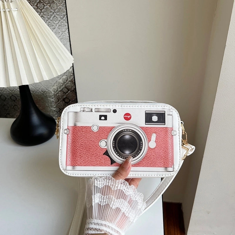 Women's Medium Canvas Camera Vintage Style Zipper Camera Bag