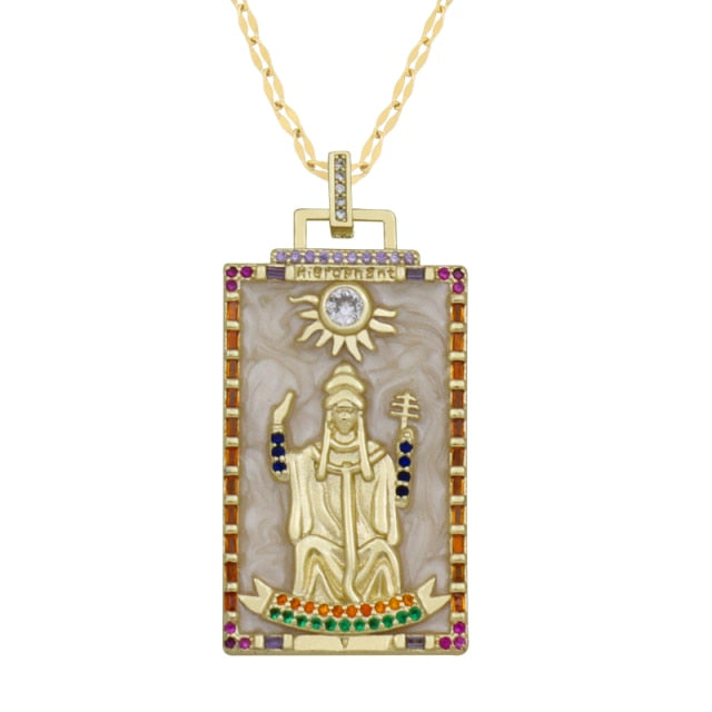 Diamond Tarot Card Necklaces