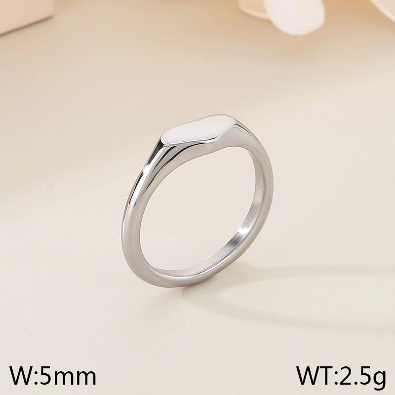 Minimalist Classic Style Heart Shape 304 Stainless Steel 18K Gold Plated Rings