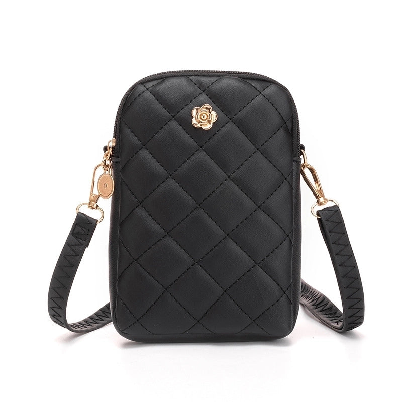 Women's Small Pu Leather Solid Color Lingge Vintage Style Classic Style Zipper Phone Wallets