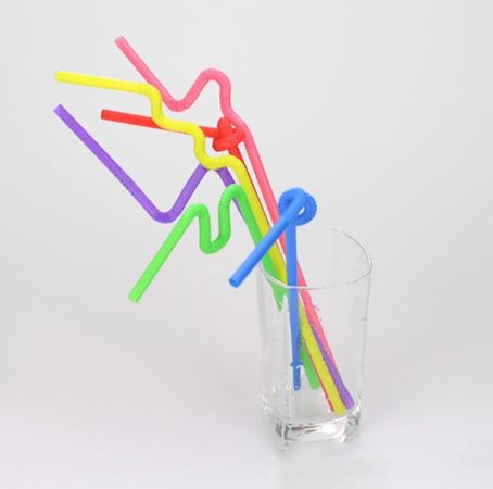 Disposable Plastic Color Straw 100pcs