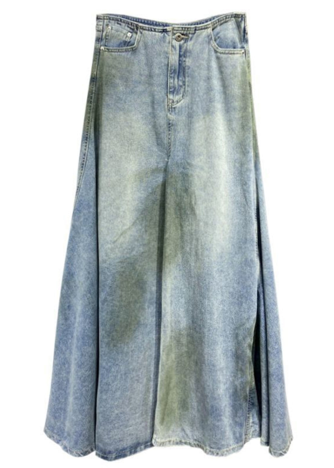 Modern Blue Original Design High Waist Denim Skirts Summer