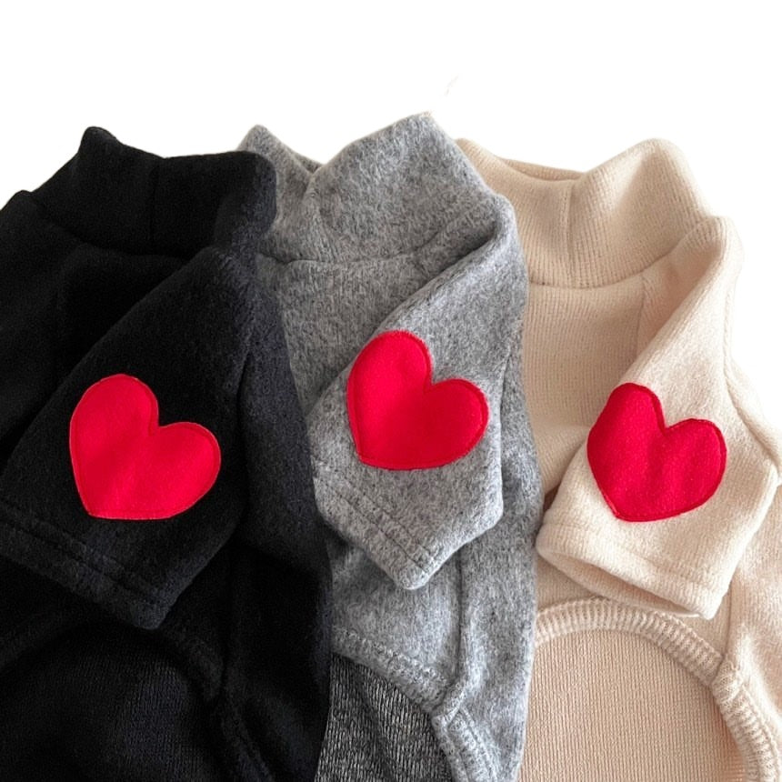 Heart Printed Warm Fleece Dog Cat Hoodie