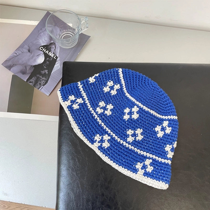 Unisex Retro Pastoral Flower Eaveless Bucket Hat