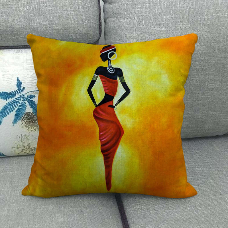 18 African Woman Home Decor Pillow Case Gallery Exotic Restaurant Cushion Cover