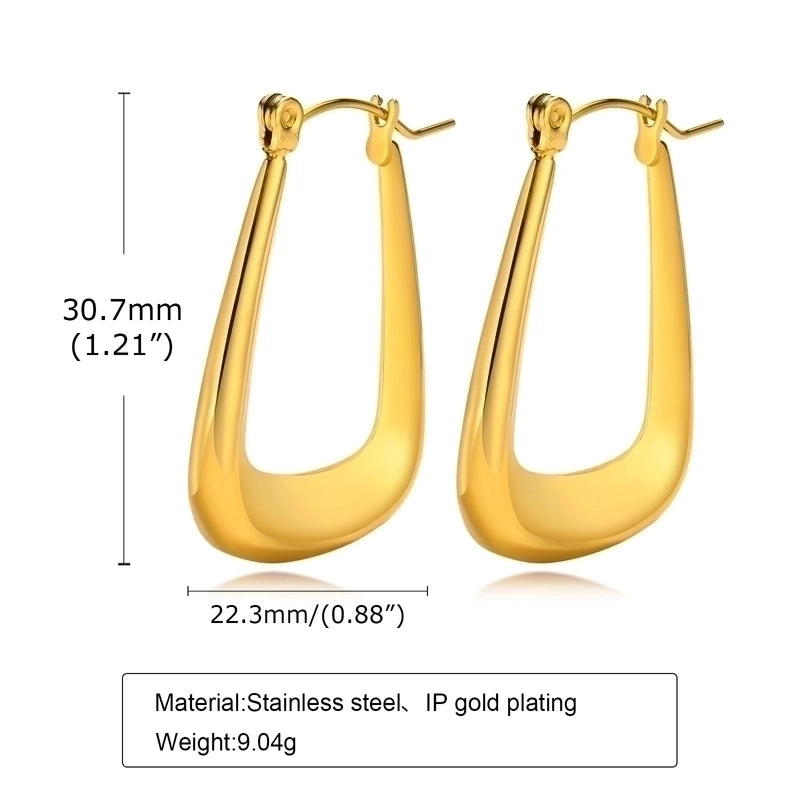 1 Pair Minimalist U Shape Plating 201 Stainless Steel Earrings