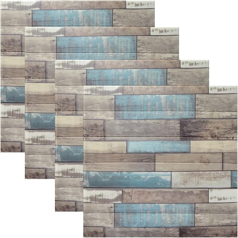 Stick Wall Panels- Multi Color . Wooden Design Wallpaper( 1 Sheet 70x70 CM)
