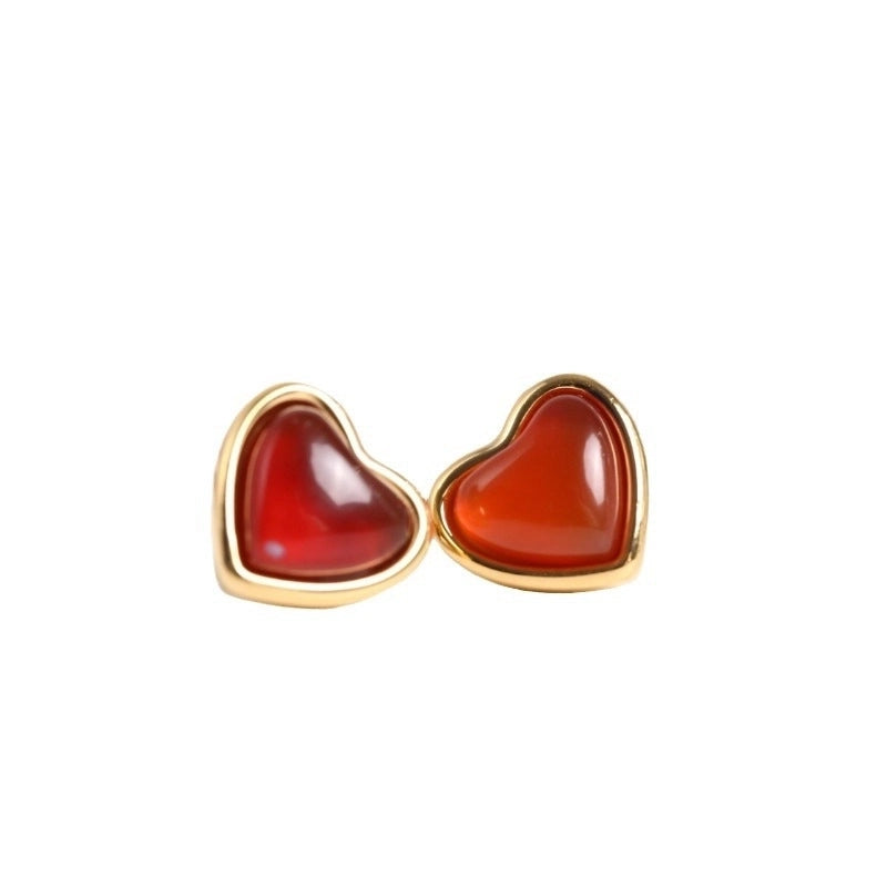 1 Pair Basic Minimalist Irregular Heart Shape Plating Titanium Steel Ear Studs