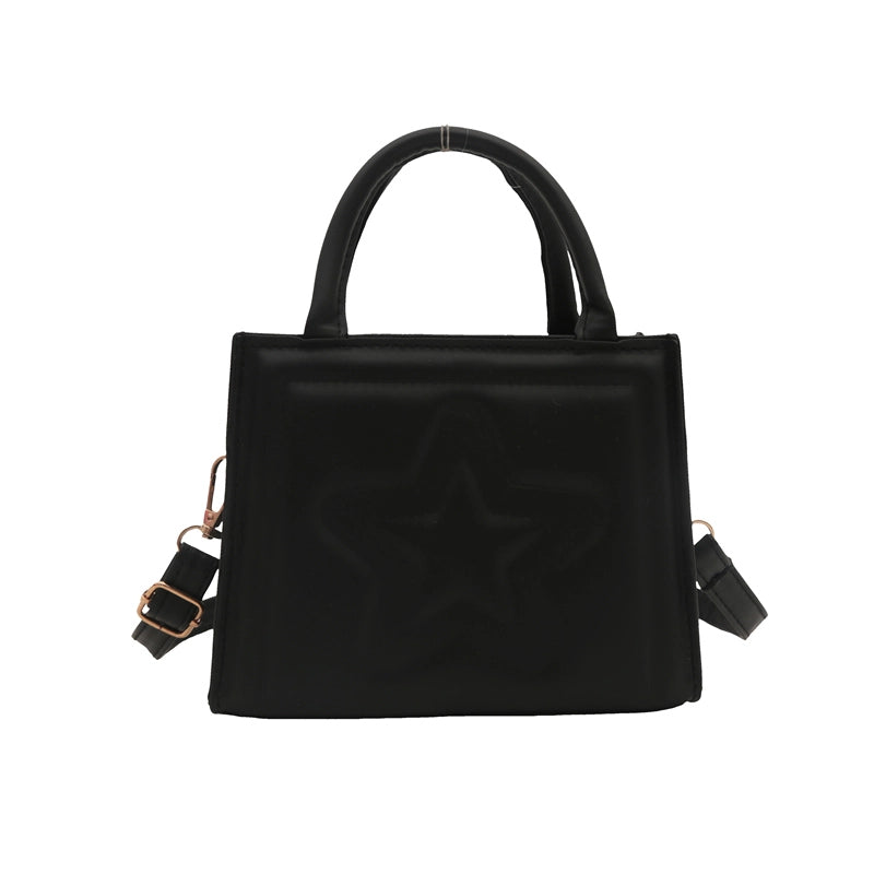 Women's Pu Leather Star Solid Color Streetwear Square Zipper Shoulder Bag Crossbody Bag
