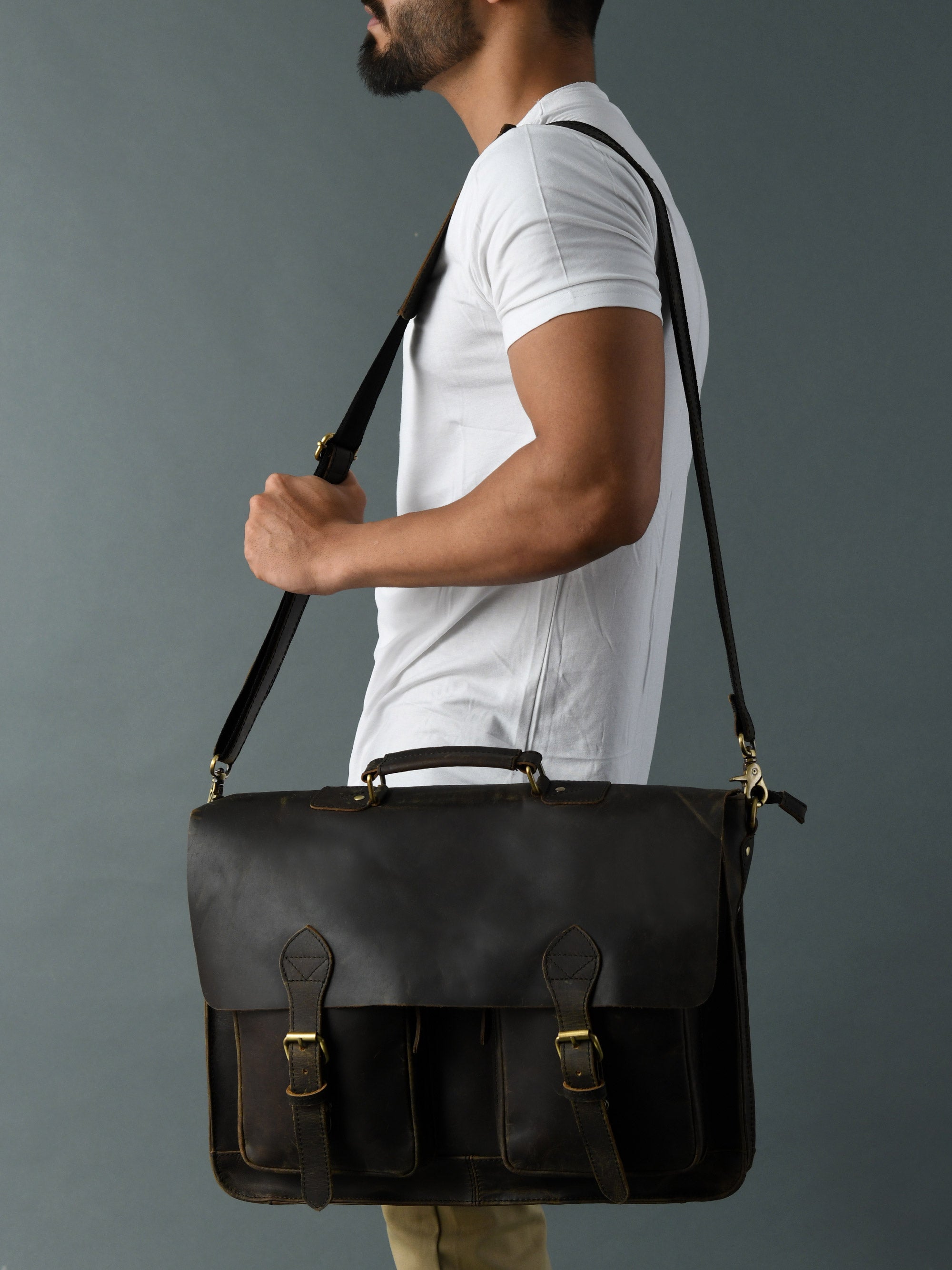 Leather office Laptop Bag