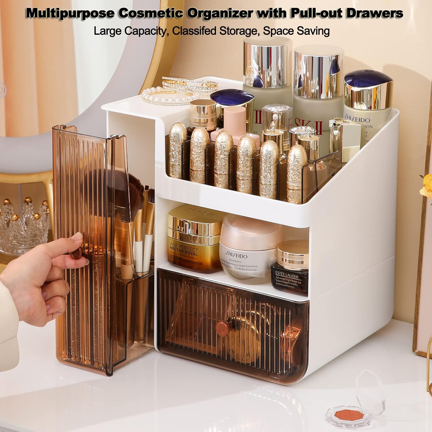 Transparent And Visible Cosmetic Organizer. Makeup Storage Organizer