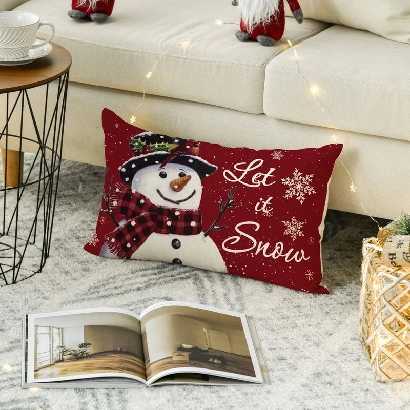Christmas Vacation Letter Linen Pillow Cases Couch & Sofa Decor