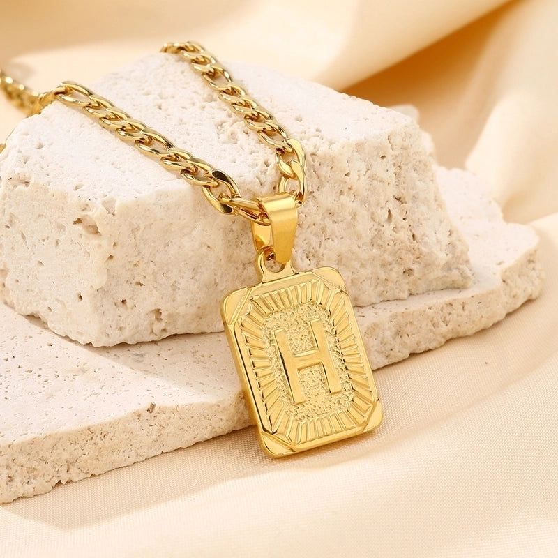 Casual Minimalist Letter 304 Stainless Steel 18K Gold Plated Pendant Necklace